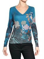 ETRO - PRINTED CASHMERE AND SILK KNIT SWEATER