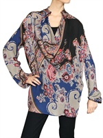 ETRO - PRINTED SILK GEORGETTE OVERSIZE SHIRT