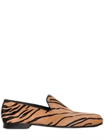 JIMMY CHOO - TIGER PRINT PONYSKIN LOAFERS - BEIGE