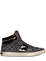 JIMMY CHOO - LEOPARD DRUCK WILDLEDER SNEAKERS