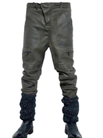 PRINGLE OF SCOTLAND - WASHED LEATHER TROUSERS