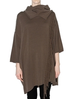 KAI AAKMANN - REMOVABLE COLLAR WOOL PONCHO SWEATER