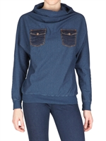 AVANTGARD DENIM - DENIM PATCH AND FLEECE SWEATSHIRT