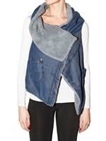 AVANTGARD DENIM - CHAMBRAY AND SOFT ECO FUR VEST