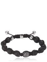 SHAMBALLA JEWELS - BRACCIALE CON DIAMANTI NERI, ONICE E ORO BIANCO