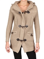 REVERSE - HOODED WOOL KNIT DUFFLE STYLE SWEATER