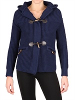 REVERSE - SHORT WOOL KNIT DUFFLE STYLE SWEATER