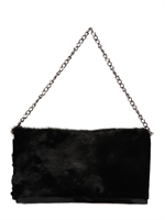 DIVERSO ITALIANO - MINK FUR AND PATENT LEATHER SHOULDER BAG