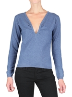 LAURA G - V NECK BRUSHED KNIT SWEATER