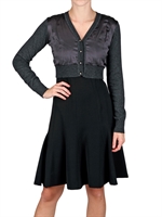 SPACE - CASHMERE AND TECHNO SATIN CARDIGAN SWEAT