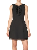 SPACE - RÜSCHEN TECHNO SATIN KLEID