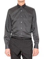 LANVIN - GROSGRAIN COLLAR CHAMBRAY COTTON SHIRT