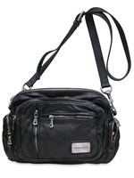 DOLCE & GABBANA - WASHED SHEEPSKIN MULTIZIP SHOULDER BAG
