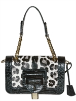 JIMMY CHOO - PRINTED PONYSKIN SHOULDER BAG
