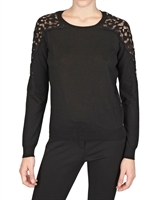 NINA RICCI - LACE AND CASHMERE KNIT SWEATER