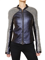 BALMAIN - SWAROVSKI NAPPA LEATHER BOMBER JACKET