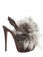 CHRISTIAN LOUBOUTIN - 150 MM SPLASH FUR FOX SANDALS