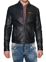 DSQUARED - MULTIZIP NAPPA BOMBER LEATHER JACKET