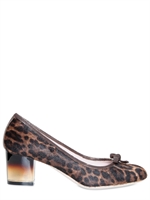 SALVATORE FERRAGAMO - 55MM PLEXI HEEL PONY SKIN EFFECT PUMPS