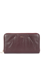 SALVATORE FERRAGAMO - PORTAFOGLIO IN PELLE CON ZIP - BORDEAUX