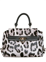 SALVATORE FERRAGAMO - SOFIA KLEINE PONYFELL EFFEKT DRUCK HANDTASCHE - LEOPARD