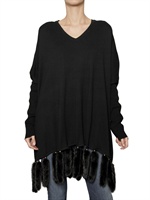 HOTEL PARTICULIER - MINK TAIL HEM WOOL CASHMERE KNIT SWEATER