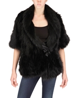 METEO - TRICOT FOX FUR COAT