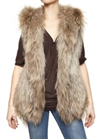METEO - SLEEVELESS HOODED MURMASKY FUR COAT
