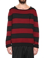 DEAD MEAT - RAW CUT DISTRESSED STRIPED KNIT SWEATER