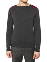 LIBERTY OF LONDON - REGIMENTAL WOOL KNIT ROUND SWEATER
