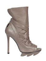 CAMILLA SKOVGAARD - 120MM CALFSKIN OPEN TOE LOW BOOTS