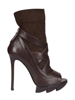 CAMILLA SKOVGAARD - 120MM CALFSKIN OPEN TOE LOW BOOTS