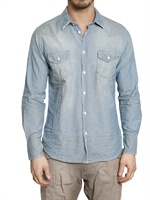 REAL THING BY MASON'S - CAMICIA IN CHAMBRAY DI COTONE LAVATO