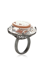BISOU BIJOUX - ANELLO DI CRISTALLO E CAMMEO