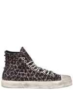 GIENCHI - SILK STUDDED LEOPARD PRINT SNEAKERS