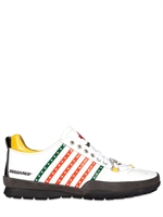 DSQUARED - PATENT STRIPED CALFSKIN SNEAKERS