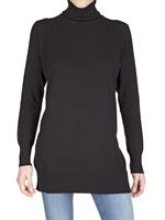 ANNAPURNA - OVERSIZE TURTLENECK CASHMERE KNIT SWEATE - BLACK