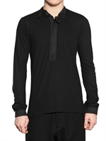 MIHARAYASUHIRO - BOW COLLAR SILK BLEND JERSEY T-SHIRT