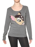 BEAYUKMUI - STUDDED BAMBI CASHMERE KNIT SWEATER