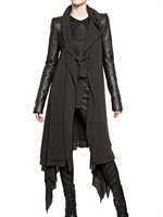 GARETH PUGH - CAPPOTTO IN CHIFFON DI SETA CON MANICHE DI PELLE