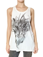 BALMAIN - WOLF DRUCK JERSEY A-LINE TANK TOP