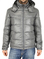 ADD - SHINY NYLON HOODED DOWN JACKET