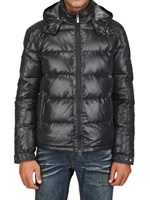 ADD - SHINY NYLON HOODED DOWN JACKET