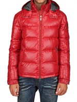 ADD - SHINY NYLON HOODED DOWN JACKET