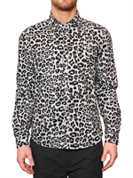 MSGM - CAMICIA DI POPELINE CON STAMPA LEOPARDATA