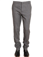 BAND OF OUTSIDERS - CHECKED WOOL FLANNEL TROUSERS