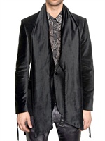 TOM REBL - NAPPA COLLAR SCARFED VELVET JACKET