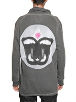 TOM REBL - PRINTED WASHED COTTON FLEECE SWEATSHIRT - GREY
