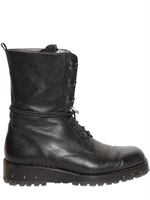 TOM REBL - STIVALI MILITARY DI PELLE E LINGUETTA CON CERNIERA