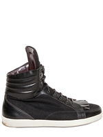 TOM REBL - SNEAKERS DI FELTRO E NAPPA CON FRANGE